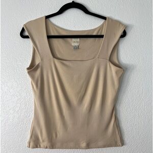 Vintage Y2K CACHE nude neutral top M